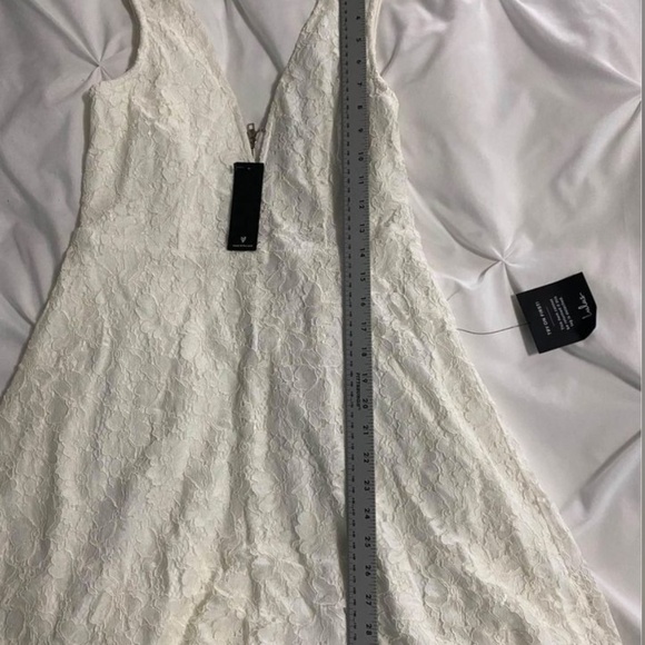Lulu’s Declaring My Love White Lace Skater Dress Medium New with tags - Picture 5 of 10